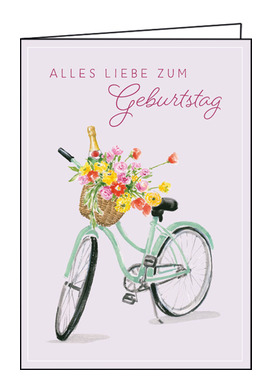 Zum Geburtstag (Fahrrad mit Blumen) Kartennummer: 27-61