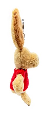 Schlüsselanhänger Hase mit rotem T-Shirt und Schweizerkreuz