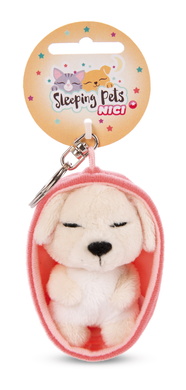Porte-clés Sleeping Pets chien de couleur crème