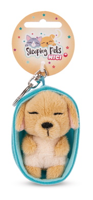 Porte-clés Sleeping Pets chien de couleur caramel
