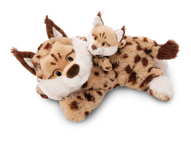 Lynx adulte 40cm & lynx jeune 20cm couché