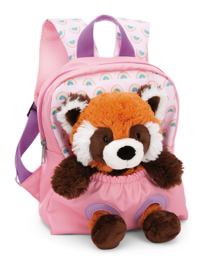 Rucksack rosa mit Rotem Panda 
