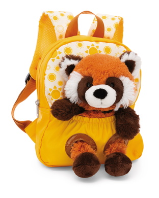 Rucksack gelb mit Rotem Panda 