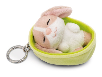 Porte-clés Sleeping Pets lapin de couleur cappuccino
