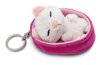 Porte-clés Sleeping Pets chat blanc rayé