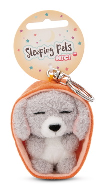 Schlüsselanhänger Sleeping Pets Pudel grau
