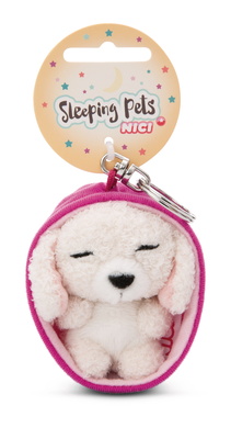 Porte-clés Sleeping Pets caniche blanc