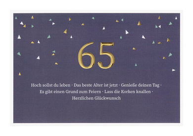 Zahlengeburtstag 65 