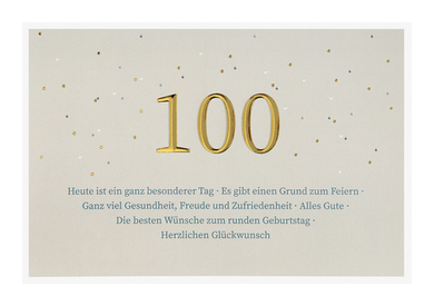 Zahlengeburtstag 100 