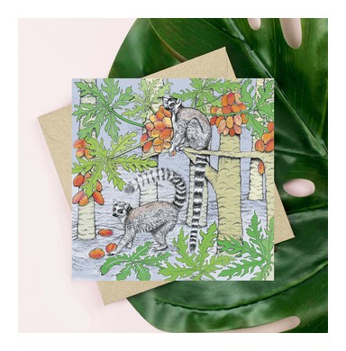 Ring-tailed Lemurs Greeting Card TW200
