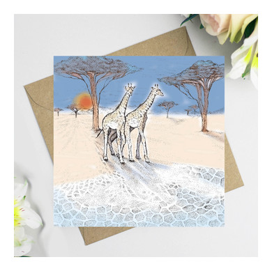 Wild Giraffes Greeting Card 