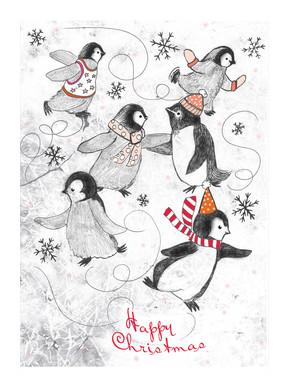 Penguins Christmas Card WD15