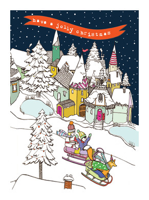 Jolly Sledging Christmas Card WD27