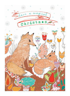 Magical Foxes Christmas Card WD28