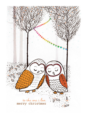 Love Owls Christmas Card WD30