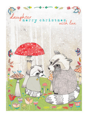 Racoons Daughter Christmas Card WD32