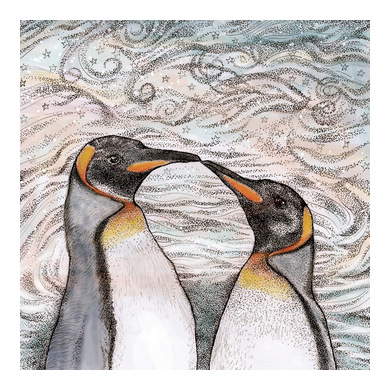 Kissing Penguins Greeting Card TW77