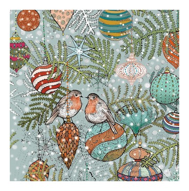 Robin and Baubles Greeting Card TW117