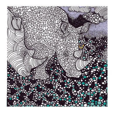 Rhinos Greeting Card 