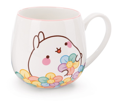 Tasse Molang mit Regenbogenblume in Geschenkverpackung