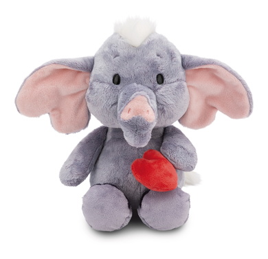 Love éléphant avec coeur aimant gris foncé, 23cm bras ballants