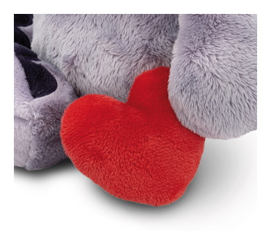 Love éléphant avec c ur aimant gris foncé, 23cm bras ballants