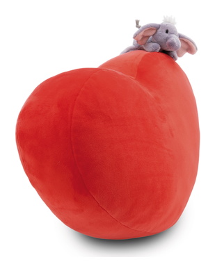 Coussin Love éléphant en forme de coeur avec éléphant 12cm