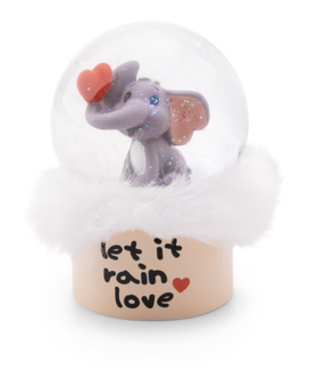 Schüttelkugel Love Elefant dunkelgrau 