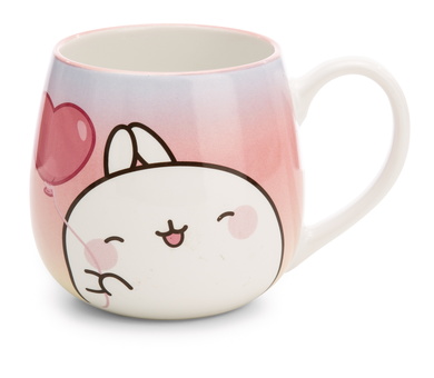 Tasse Molang mit Herzballon in Geschenkverpackung