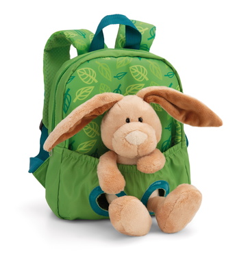 Rucksack grün mit Hase 