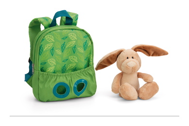 Rucksack grün mit Hase 