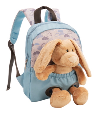 Rucksack hellblau mit Hase 