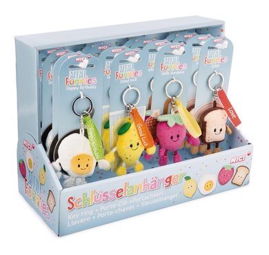 Porte-clés Mini Funnies anglais 4 design, 16pcs. dans Display