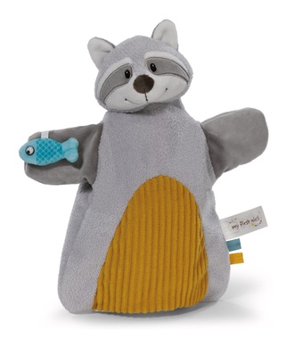 Doudou marionnette raton laveur 