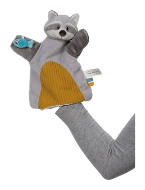 Doudou marionnette raton laveur 