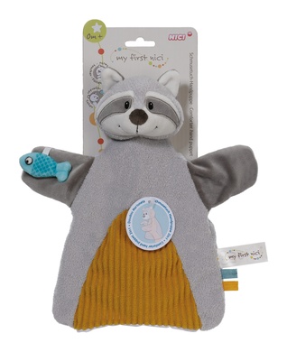 Doudou marionnette raton laveur 
