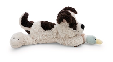Hund weiss und Ente 30cm liegend 