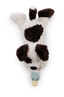 Hund weiss und Ente 30cm liegend 