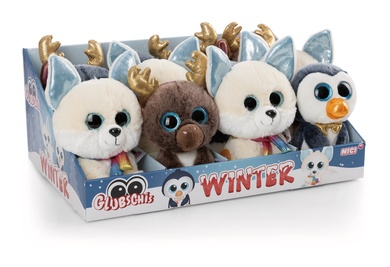 Renard bleu Nounuk, pingouin Sniffy et renne Chocolate Mousse 15cm bras ballant