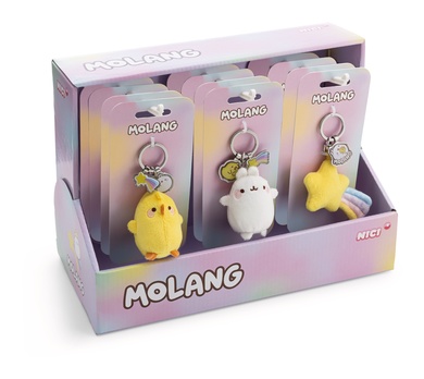 Schlüsselanhänger Molang, 3 Designs 12 Stück im Display