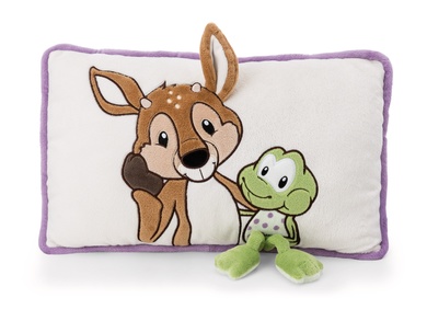 Coussin brocard René Reobuck & grenouille Fridolin Frog