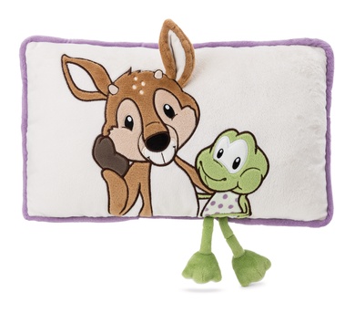 Coussin brocard René Reobuck & grenouille Fridolin Frog