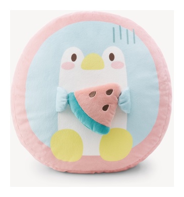 Coussin pingouin Waddle avec pastèque 