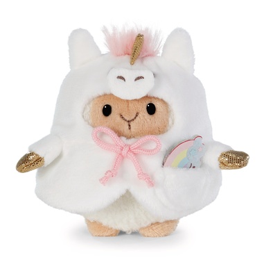 Mouton Wools 8cm avec arc-en-ciel et costume de licorne dans boîte cadeau