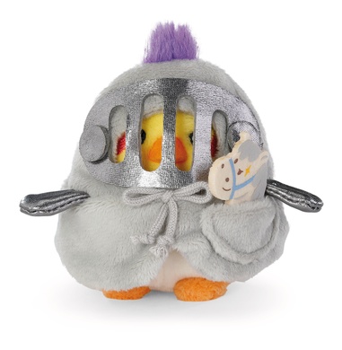 Perruche Chipsy 8cm avec cheval bâton et costume de chevalier dans boîte cadeau