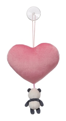 Plüschherz 15cm mit Love Panda 10cm und Saugnapf im Display