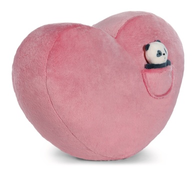 Kissen Love Panda herzförmig mit Baby Panda 10cm