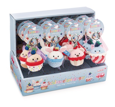 Schlüsselanhänger Funnies 4 Designs 16 Stück im Display