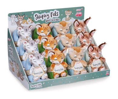 Sleeping Pets Wild Cat Edition 12cm 4 design, 12pcs. dans display