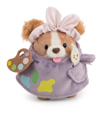 Spaniel Brushy 8cm mit Pinsel und Malerkostüm in Geschenkverpackung